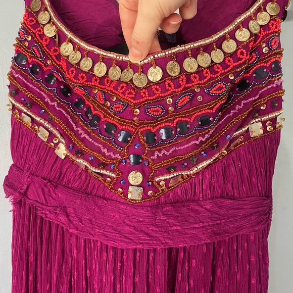 Free People Jeweled Chevron Fuchsia Dress - Picture 10 of 15